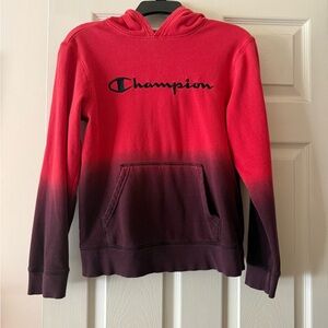 Champion Red and Black Ombre Hoodie